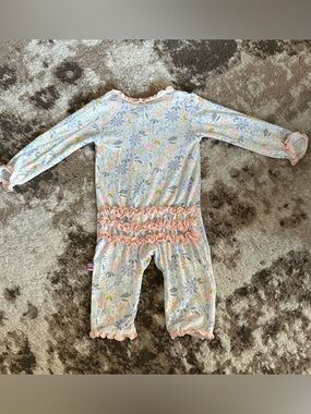 Magnetic Me Floral Ruffle One-Piece — Pink, Blue & Yellow